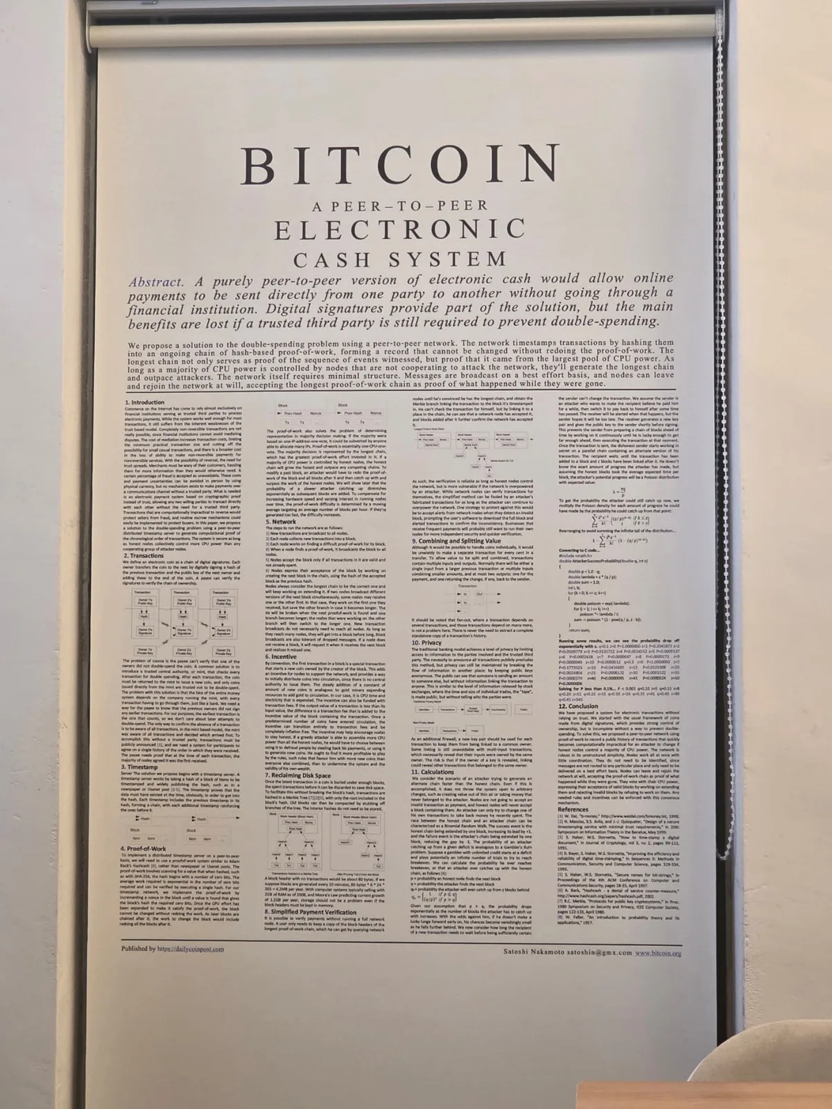 The Bitcoin white paper display photographed by the visitor